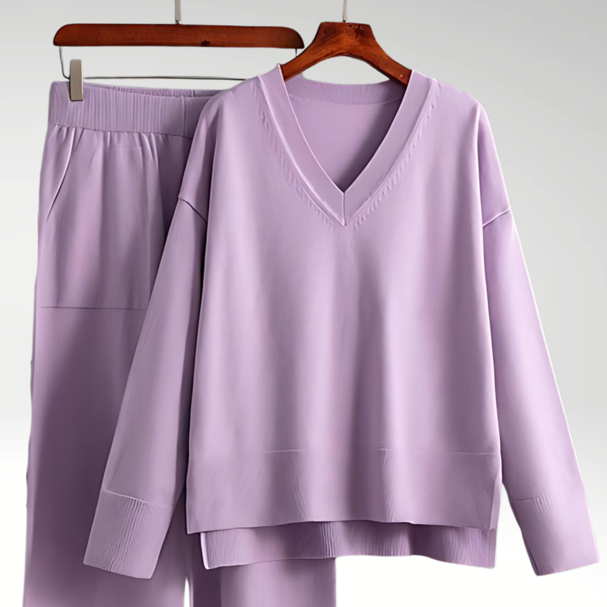 Reveré™ | Luxe Two-Piece V-Neck Set