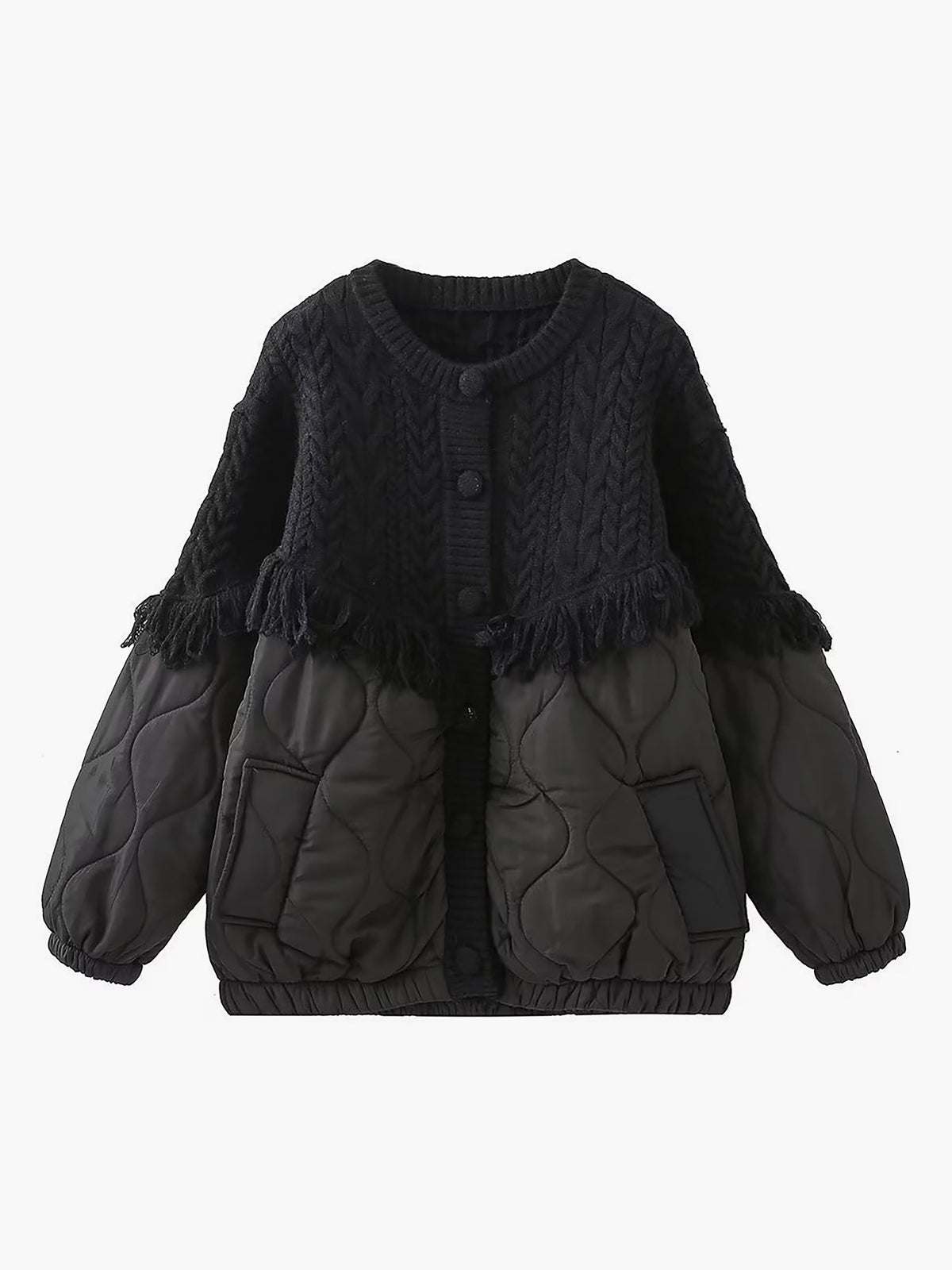 Reveré™ | Quilted Sweater Jacket in Patchwork
