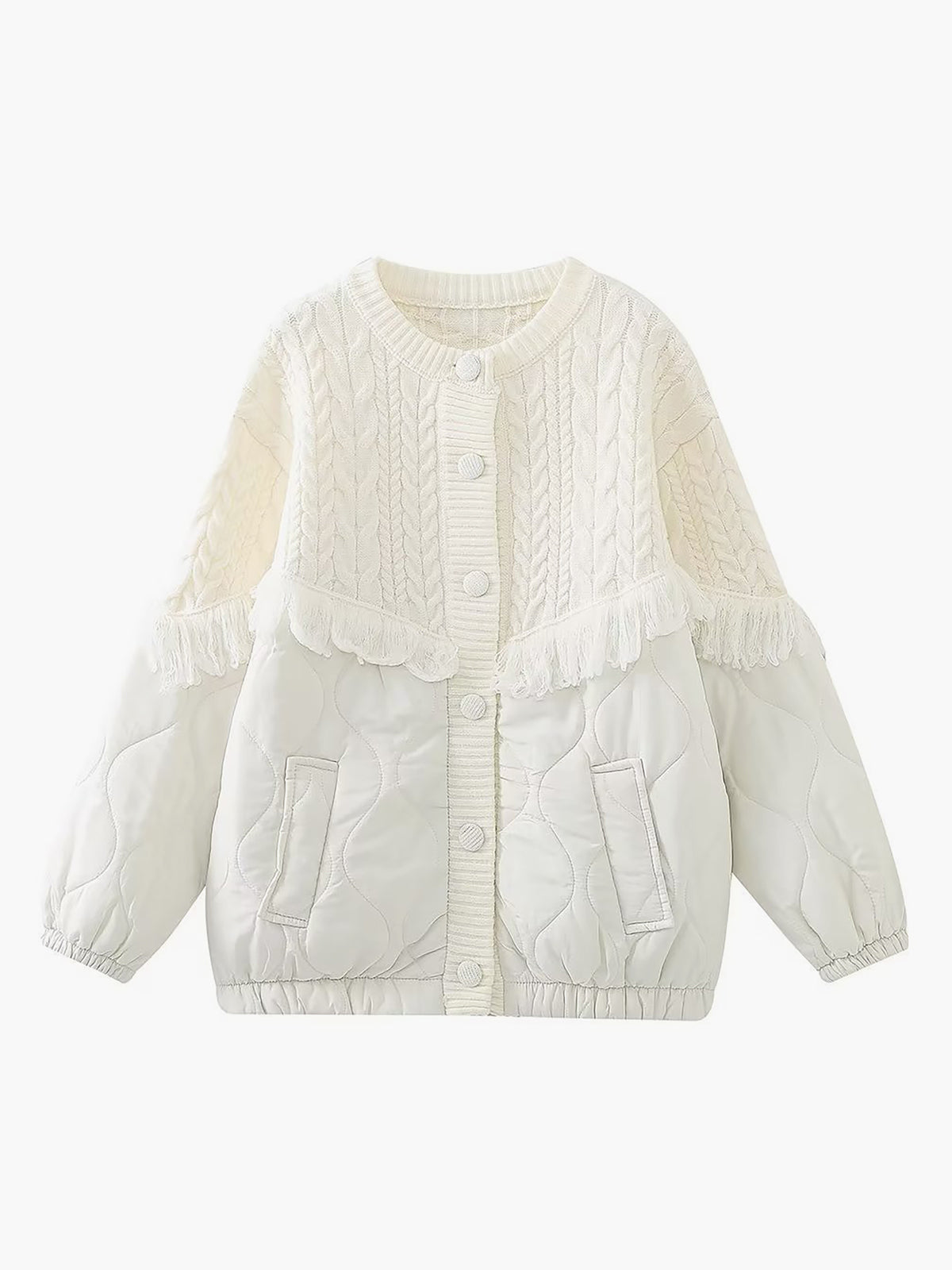 Reveré™ | Quilted Sweater Jacket in Patchwork