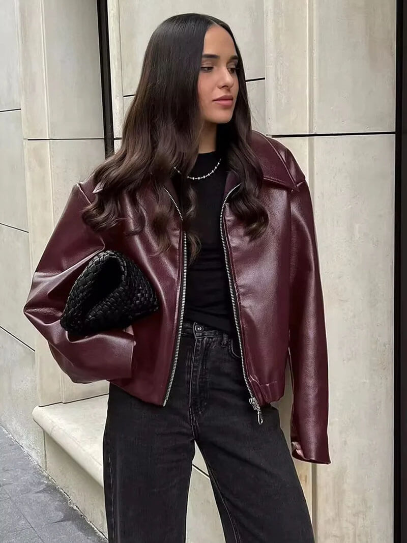 Reveré™ | Red Leather Jacket