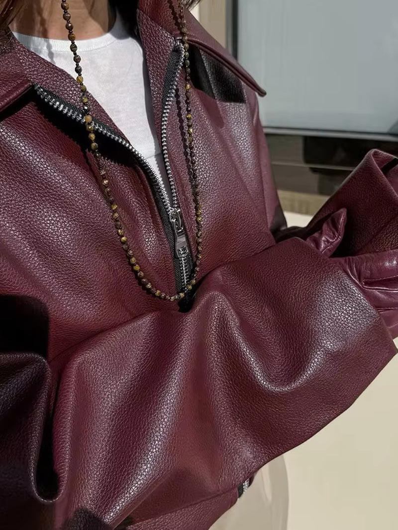 Reveré™ | Red Leather Jacket