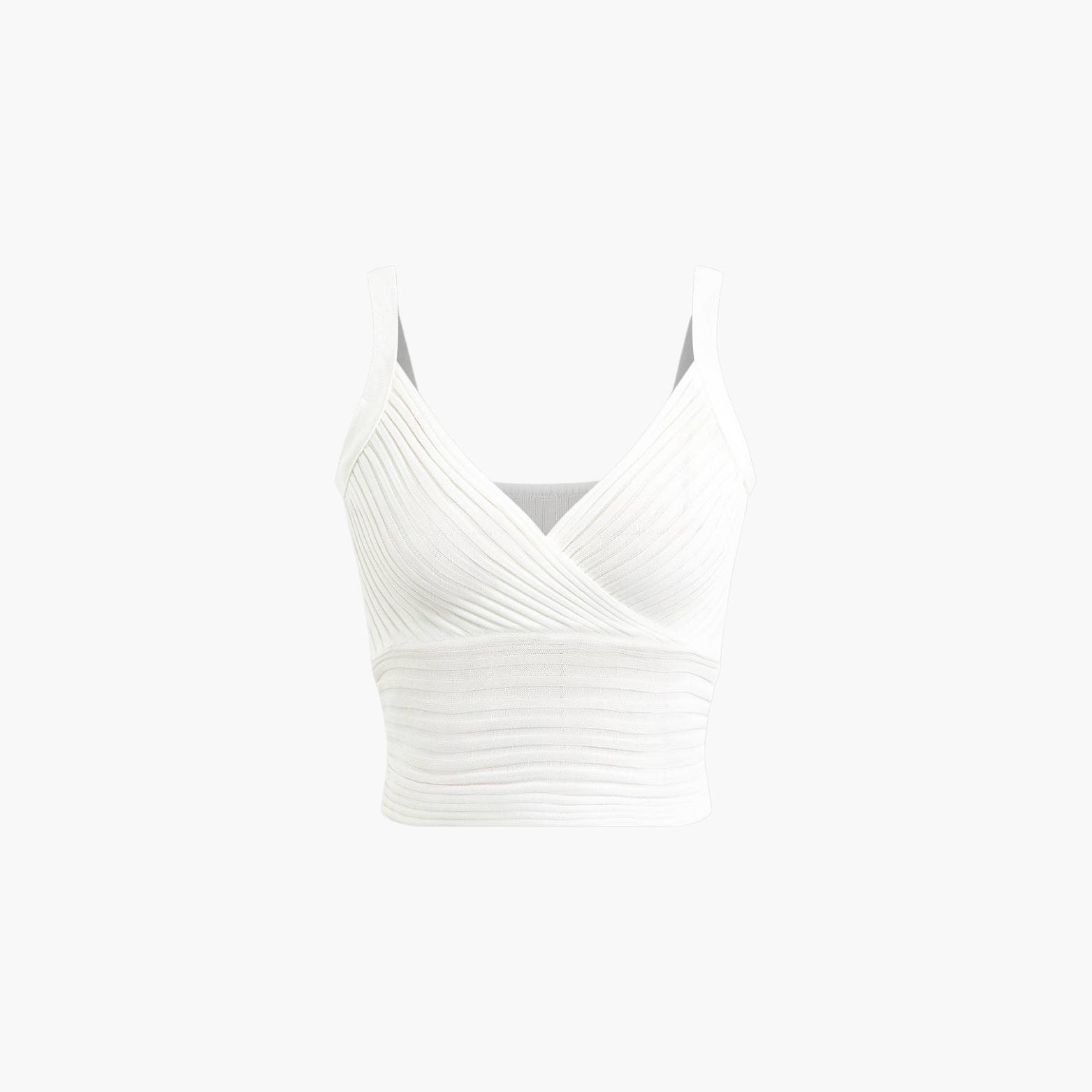 Reveré™ | Cropped Ribbed Cross-Neck Top