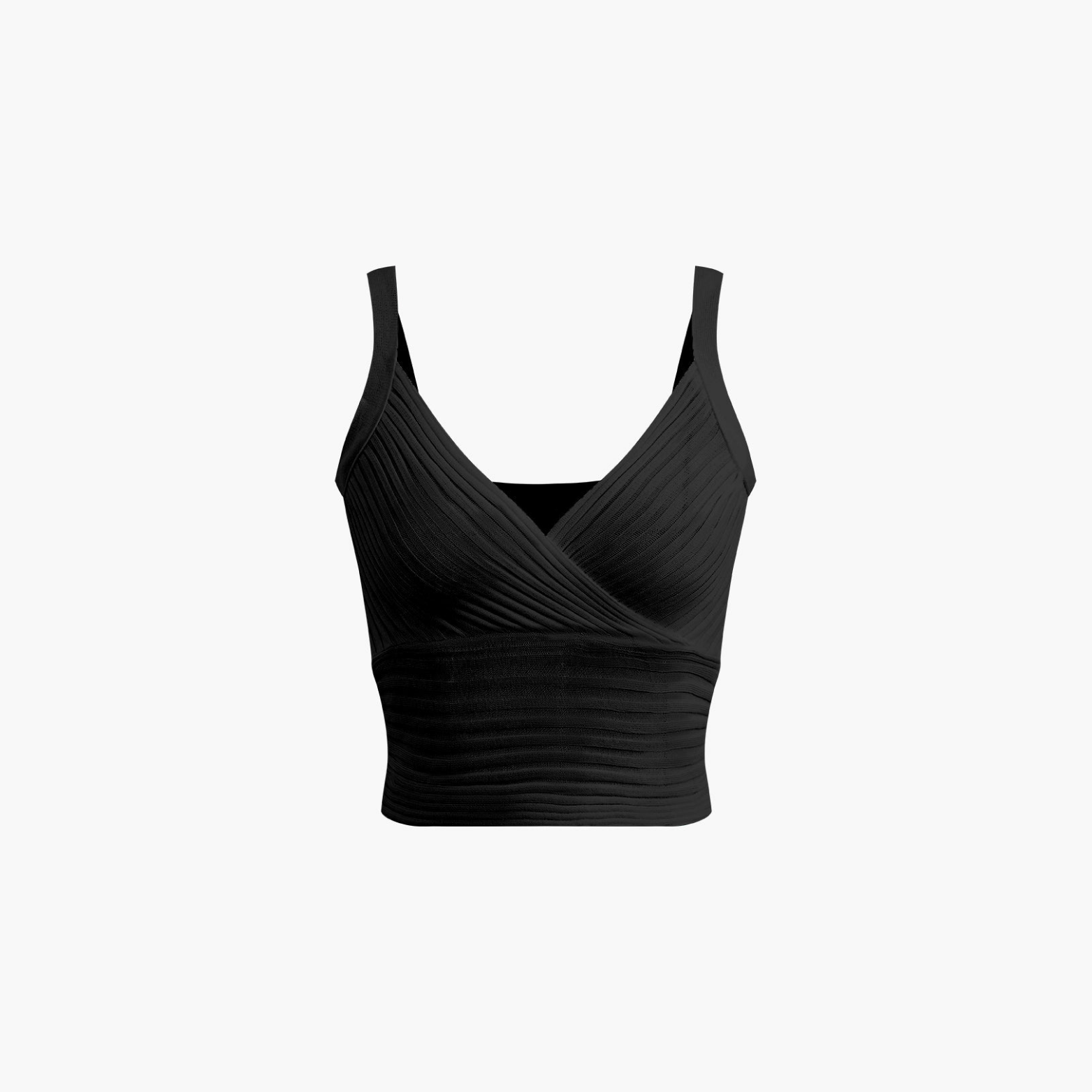Reveré™ | Pleated V-Neck Crop Top