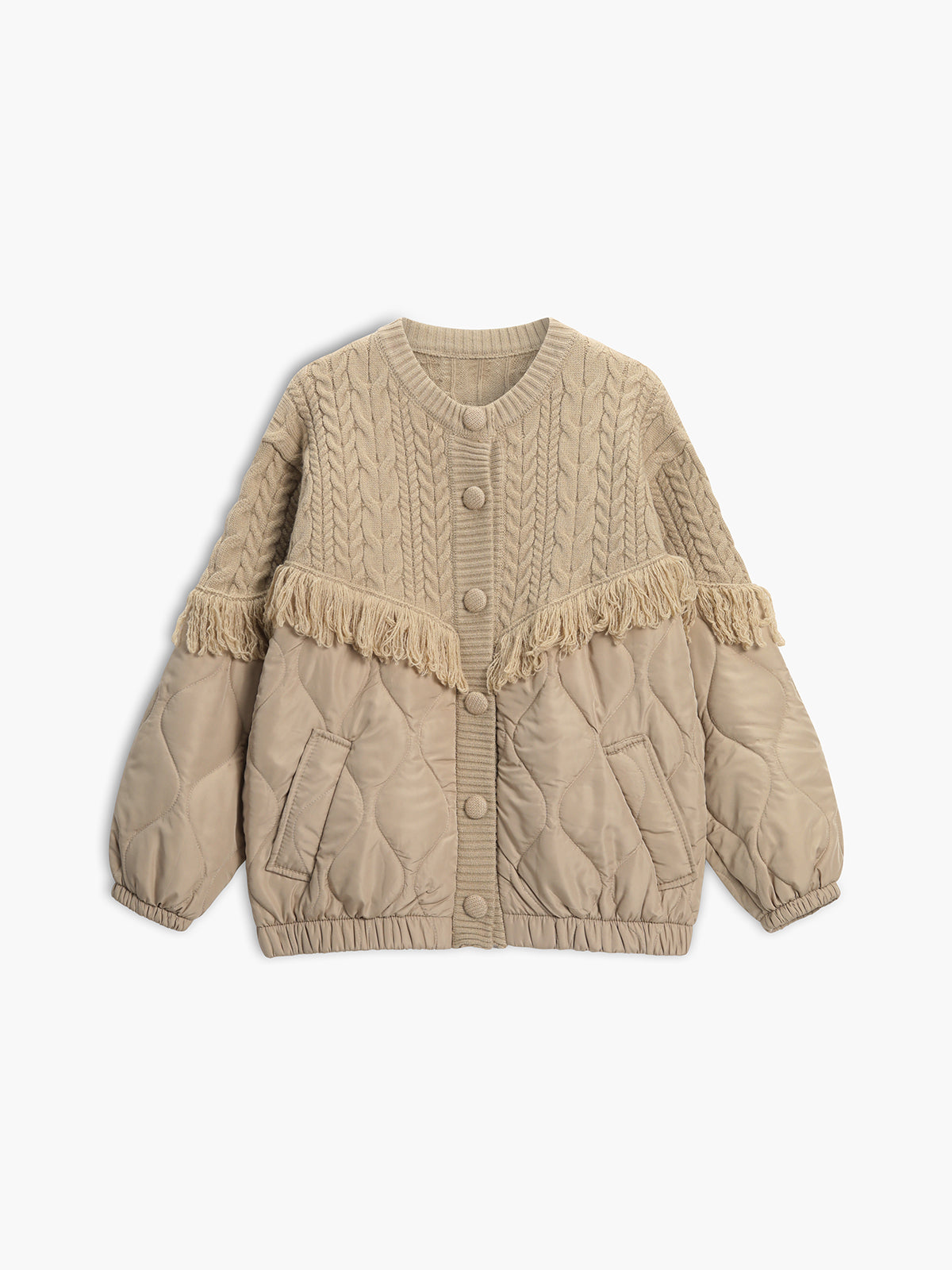 Reveré™ | Quilted Sweater Jacket in Patchwork
