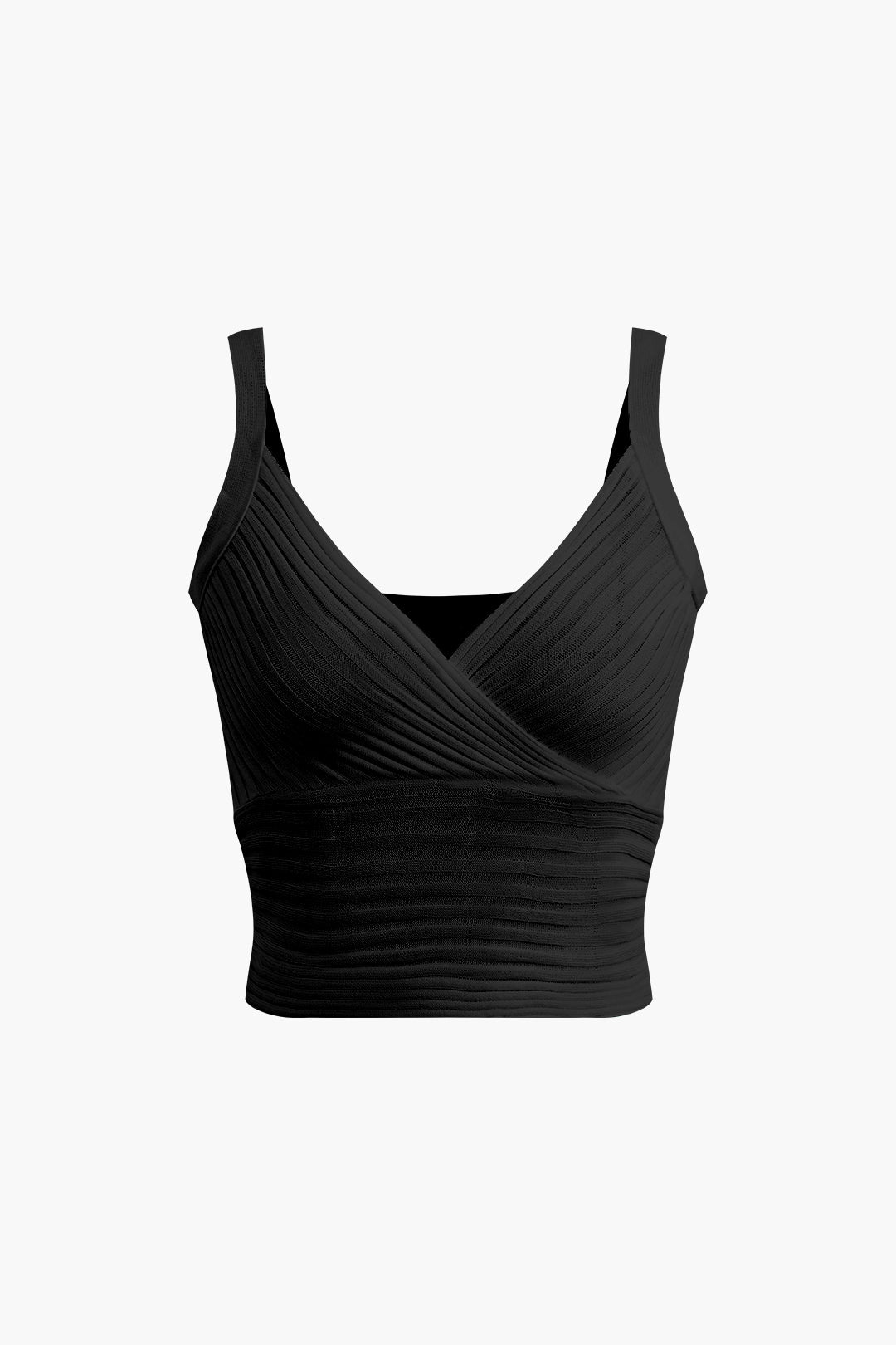 Reveré™ | Cropped Ribbed Cross-Neck Top